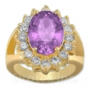 Orotex Gold Layered Purple & White CZ Women's Ring