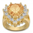 Orotex Gold Layered Yellow & White CZ Women's Ring