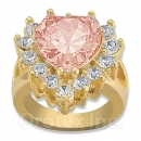 Orotex Gold Layered Pink & White CZ Women's Ring