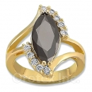 Orotex Gold Layered Black & White CZ Women's Ring