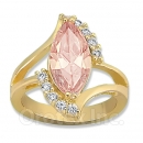 Orotex Gold Layered Pink & White CZ Women's Ring