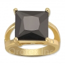 Orotex Gold Layered Black & White CZ Women's Ring