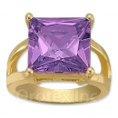 Orotex Gold Layered Purple & White CZ Women's Ring