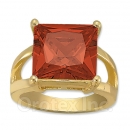 Orotex Gold Layered Red & White CZ Women's Ring