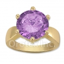 Orotex Gold Layered Purple & White CZ Women's Ring