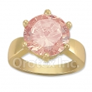 Orotex Gold Layered Pink & White CZ Women's Ring