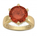 Orotex Gold Layered Red & White CZ Women's Ring