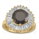 Orotex Gold Layered Black & White CZ Women's Ring