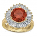 Orotex Gold Layered Red & White CZ Women's Ring
