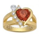 Orotex Gold Layered Red & White CZ Women's Ring