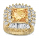 Orotex Gold Layered Yellow & White CZ Women's Ring