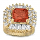 Orotex Gold Layered Red & White CZ Women's Ring