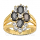 Orotex Gold Layered Black & White CZ Women's Ring