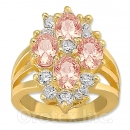 Orotex Gold Layered Pink & White CZ Women's Ring