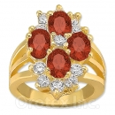 Orotex Gold Layered Red & White CZ Women's Ring