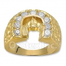 Oro Tex Gold Layered CZ Men's Ring