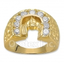 Oro Tex Gold Layered CZ Men's Ring