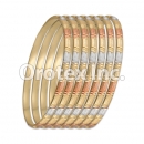 B038 Gold Plated Tri-Color Bangle