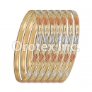 B045 Gold Plated Tri-Color Bangle