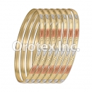 B048 Gold Plated Tri-Color Bangle