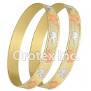 B168 Gold Layered Tri-Color 10MM Bangle