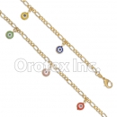 BR007 Gold Layered Multicolor Eye Bracelet