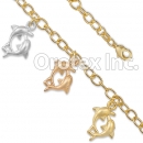 BR031 Gold Layered Tri Color Bracelet