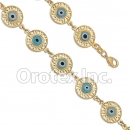 BR035 Gold Layered Blue Eye  Bracelet