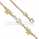 BR040  Gold Layered Pearl Anklet