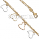 BR045 Gold Layered Tri Color Anklet