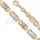 BR046 Gold Layered  Tri-Color Bracelet