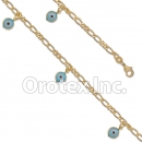 BR048  Gold Layered Blue Eye Anklet