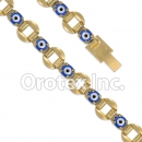 BR058  Gold Layered Blue Eye  Bracelet