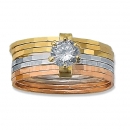 Orotex Gold Layered Tri-color Semanario Ring