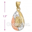 CH26-10 Gold Layered Tri-Color Charm