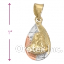 CH33-5 Gold Layered Tri-Color Charm