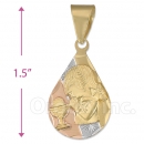 CL65  Gold Layered Tri-color First Communion Charm (Girls)