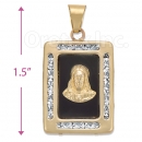 CL73 Gold Layered CZ Onyx Charm