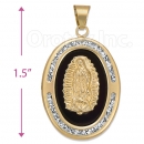 CL76 Gold Layered CZ Onyx Charm