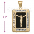 CL77 Gold Layered CZ Onyx Charm