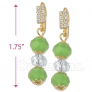 091001 Gold Layered Crystal Long Earrings