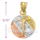 CH26-11 Gold Layered Tri-Color Charm