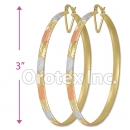 EB041 Gold Layered Tri-Color Hoop Earrings