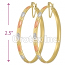 EB042 Gold Layered Tri-Color Hoop Earrings