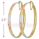 EB043 Gold Layered Tri-Color Hoop Earrings
