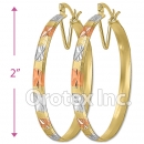 EB045 Gold Layered Tri-Color Hoop Earrings