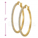 EH002 Gold Layered CZ Hoop Earrings 1/10