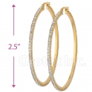 EH003 Gold Layered CZ Hoop Earrings 2/4