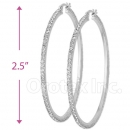 EH012 Silver Layered CZ Hoop Earrings 2/0