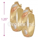 EH022 Gold Layered Tri-color Hoop Earrings